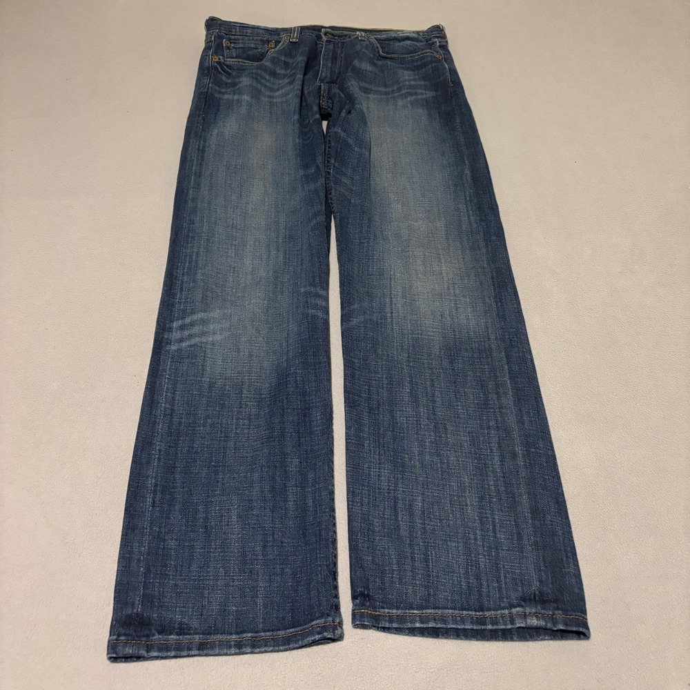 Levis 505 Mens Straight Fit Jeans 34x32 Blue Medium Wash Denim Classic Casual